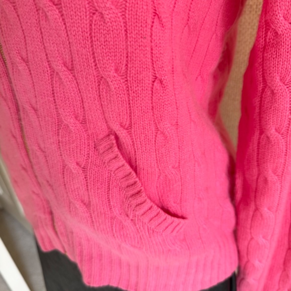 Ralph Lauren NWOT Black Label 100% Cashmere Hot Pink Zip up Cardigan Sweater - Picture 4 of 9